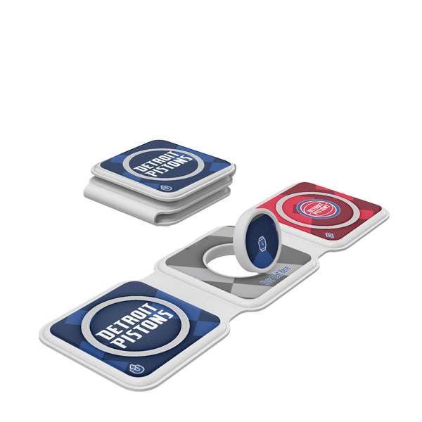 Detroit Pistons Personalized Color Block Foldable 3 in 1 Charger