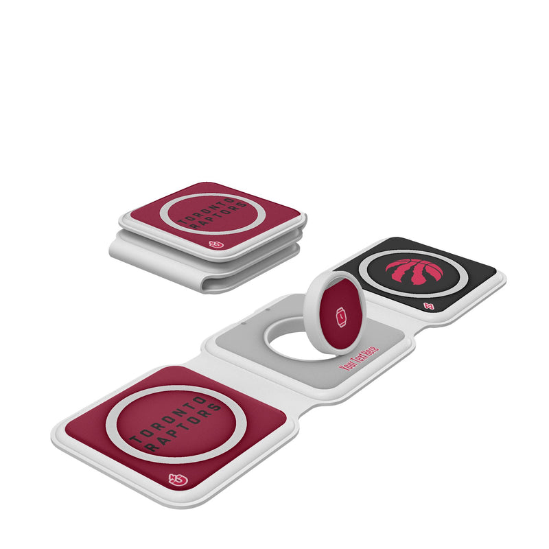 Toronto Raptors Personalized Color Block Foldable 3 in 1 Charger
