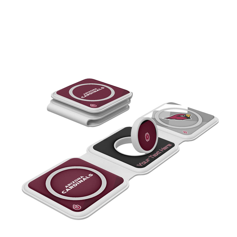 Arizona Cardinals Personalized Color Block Foldable 3 in 1 Charger