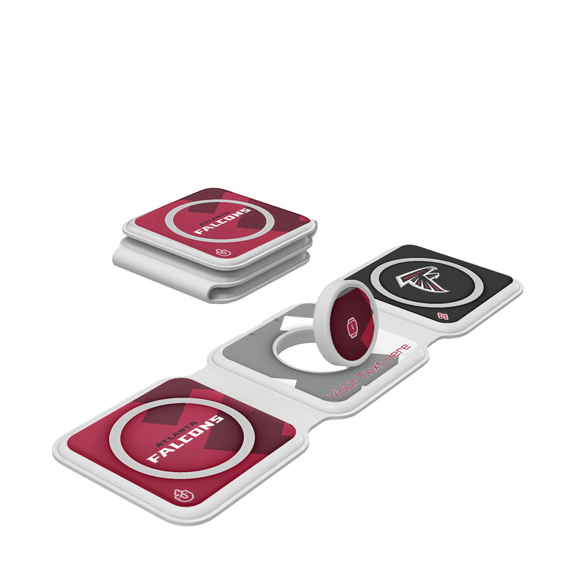 Atlanta Falcons Personalized Color Block Foldable 3 in 1 Charger