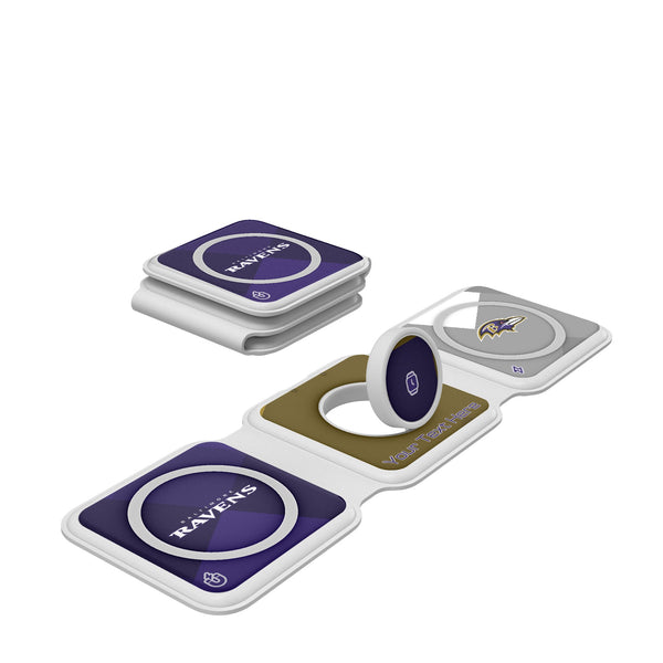 Baltimore Ravens Personalized Color Block Foldable 3 in 1 Charger