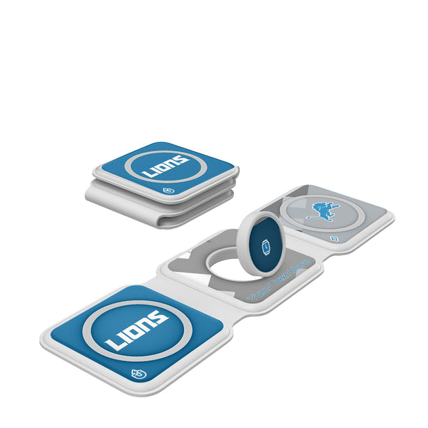 Detroit Lions Personalized Color Block Foldable 3 in 1 Charger