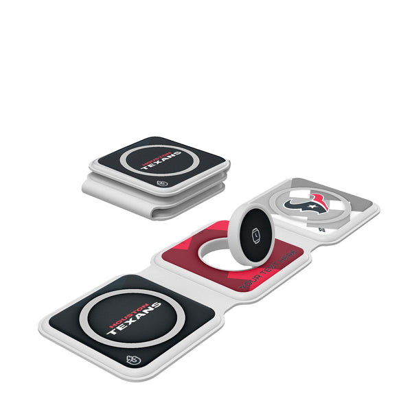 Houston Texans Personalized Color Block Foldable 3 in 1 Charger