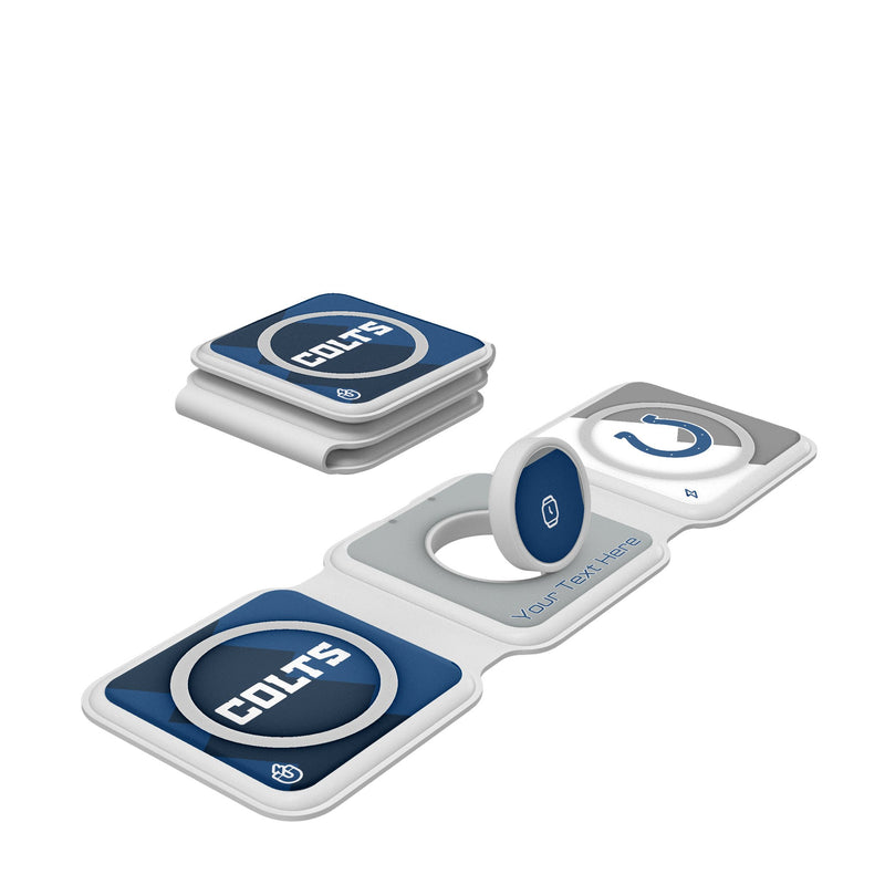 Indianapolis Colts Personalized Color Block Foldable 3 in 1 Charger