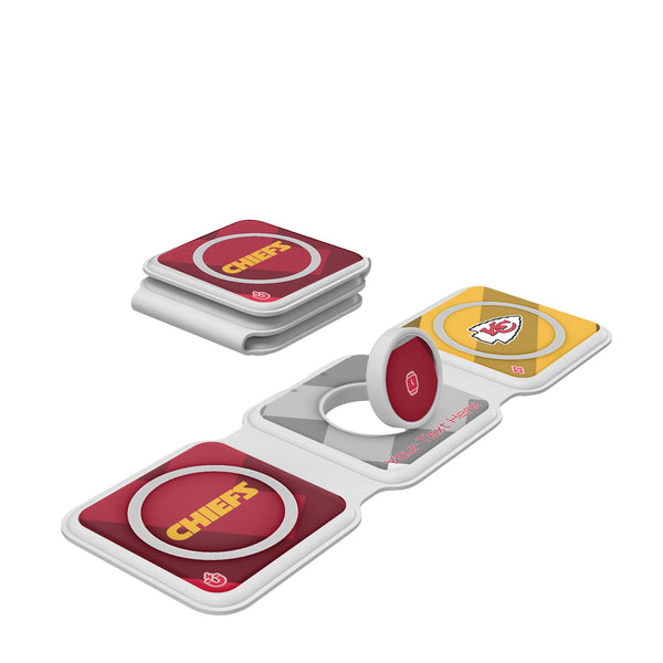 Kansas City Chiefs Personalized Color Block Foldable 3 in 1 Charger