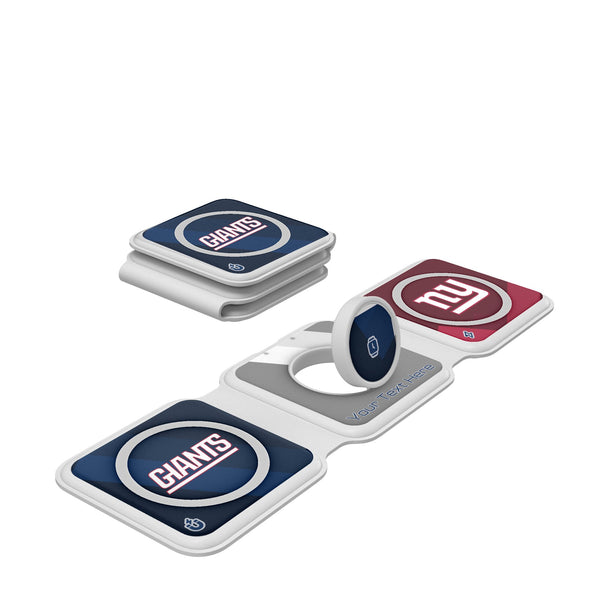 New York Giants Personalized Color Block Foldable 3 in 1 Charger
