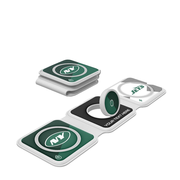 New York Jets Personalized Color Block Foldable 3 in 1 Charger