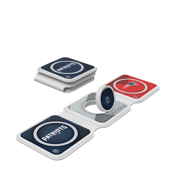New England Patriots Personalized Color Block Foldable 3 in 1 Charger