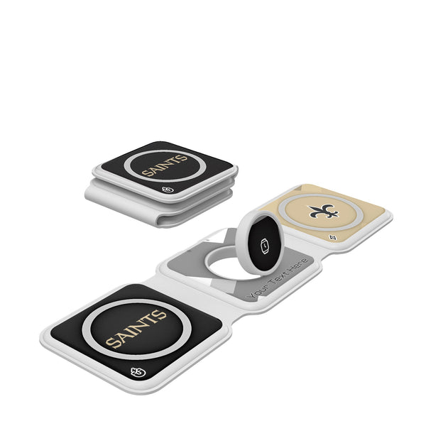 New Orleans Saints Personalized Color Block Foldable 3 in 1 Charger