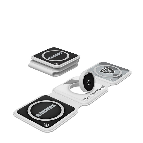 Las Vegas Raiders Personalized Color Block Foldable 3 in 1 Charger