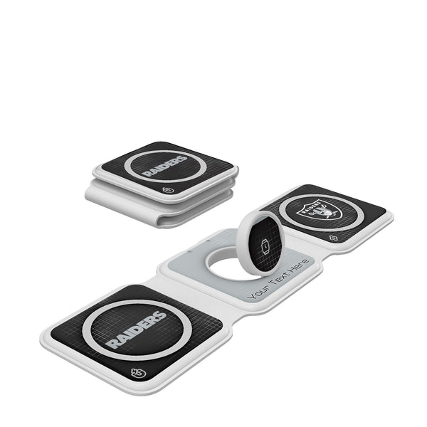 Las Vegas Raiders Personalized Hatch Foldable 3 in 1 Charger