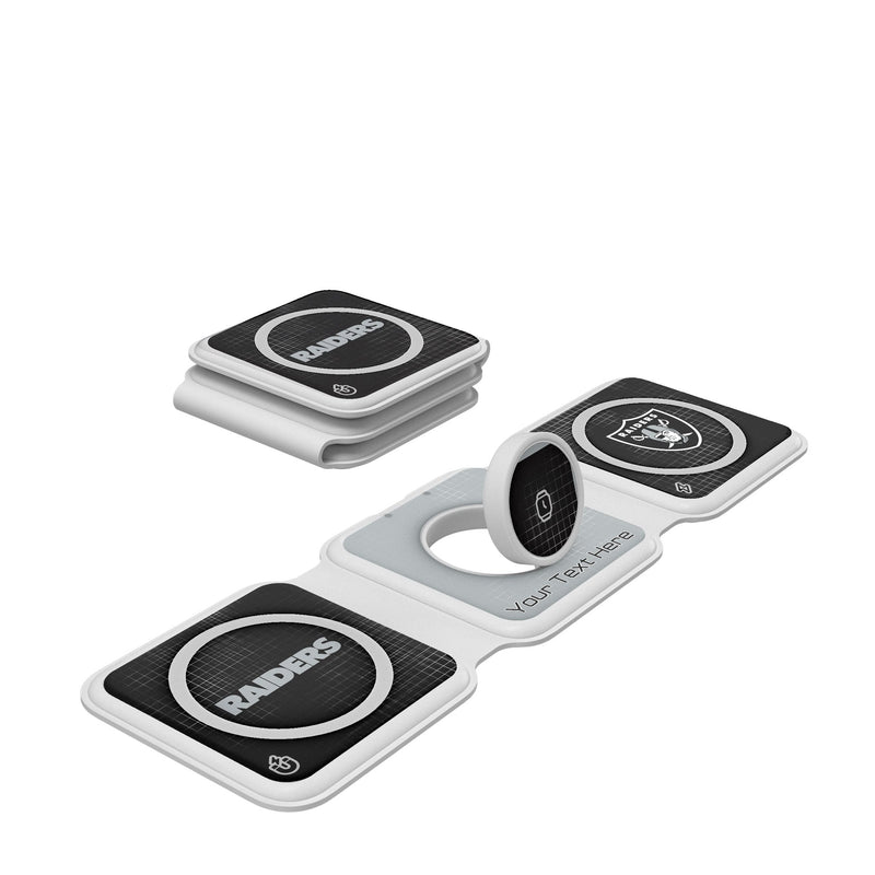 Las Vegas Raiders Personalized Hatch Foldable 3 in 1 Charger
