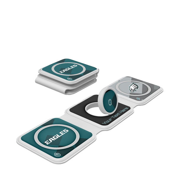 Philadelphia Eagles Personalized Color Block Foldable 3 in 1 Charger