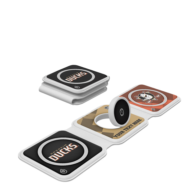 Anaheim Ducks Personalized Color Block Foldable 3 in 1 Charger