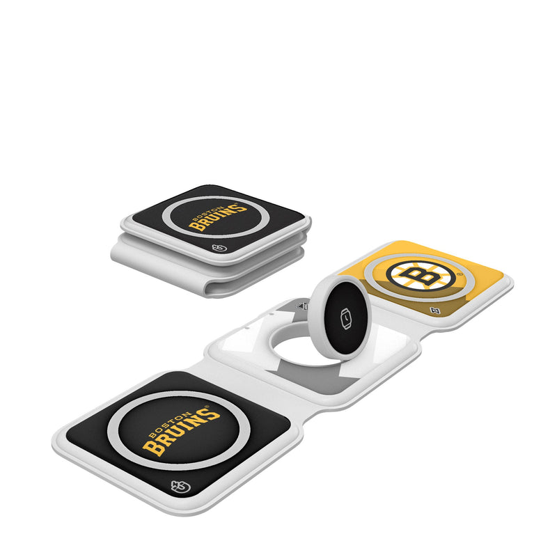 Boston Bruins Color Block Foldable 3 in 1 Charger