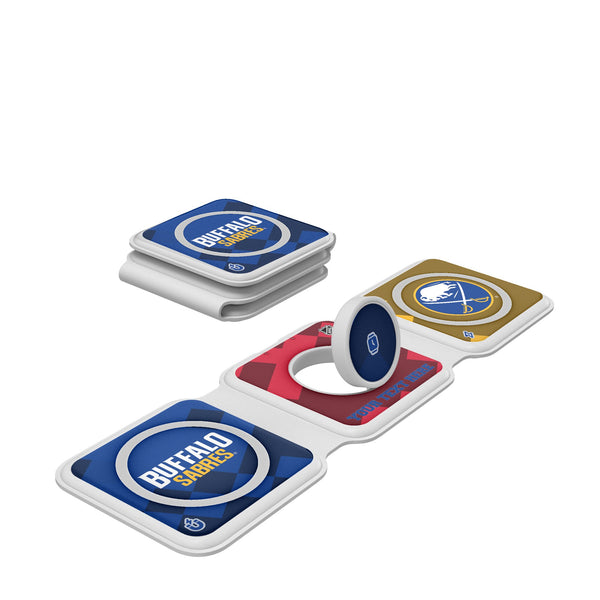 Buffalo Sabres Personalized Color Block Foldable 3 in 1 Charger