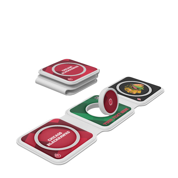 Chicago Blackhawks Personalized Color Block Foldable 3 in 1 Charger