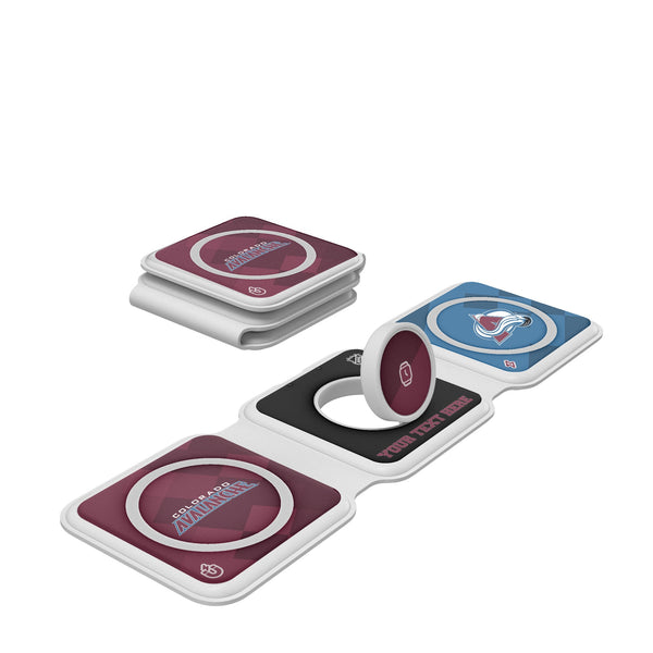 Colorado Avalanche Personalized Color Block Foldable 3 in 1 Charger