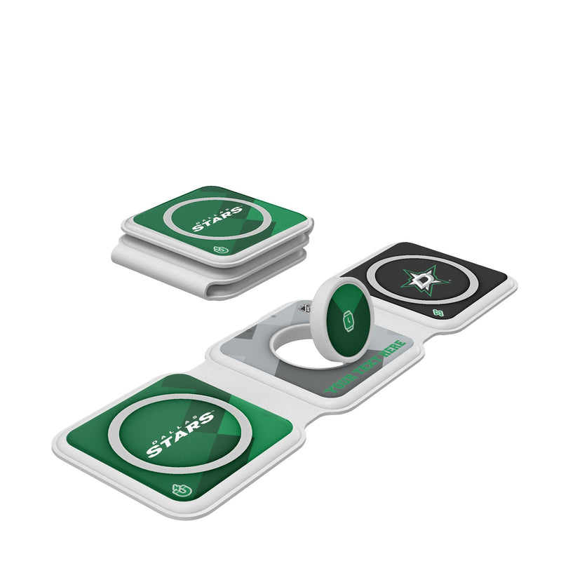 Dallas Stars Personalized Color Block Foldable 3 in 1 Charger