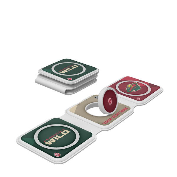 Minnesota Wild Personalized Color Block Foldable 3 in 1 Charger
