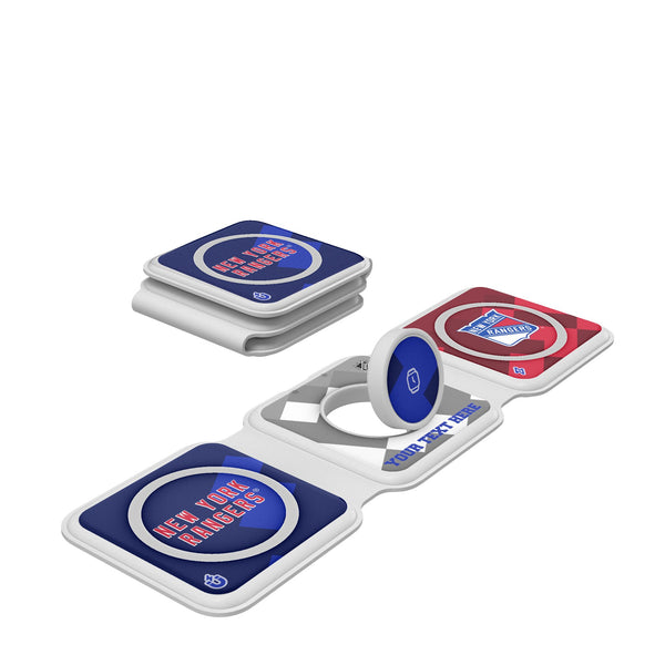 New York Rangers Personalized Color Block Foldable 3 in 1 Charger