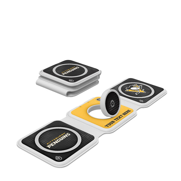Pittsburgh Penguins Personalized Hatch Foldable 3 in 1 Charger