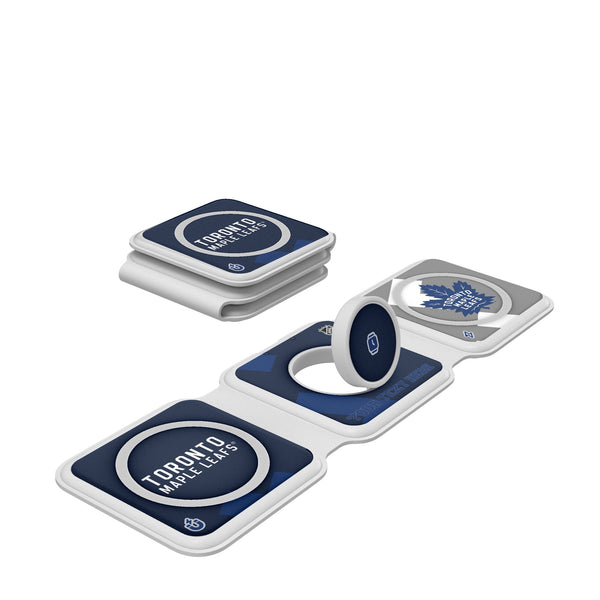 Toronto Maple Leafs Personalized Color Block Foldable 3 in 1 Charger