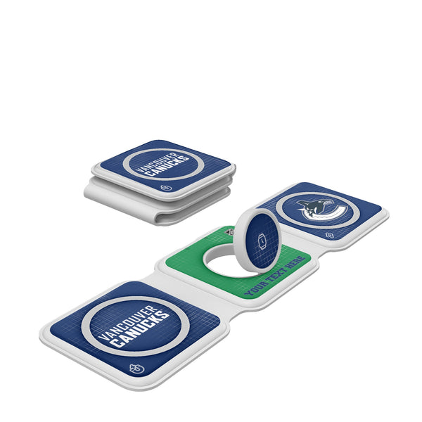 Vancouver Canucks Personalized Hatch Foldable 3 in 1 Charger
