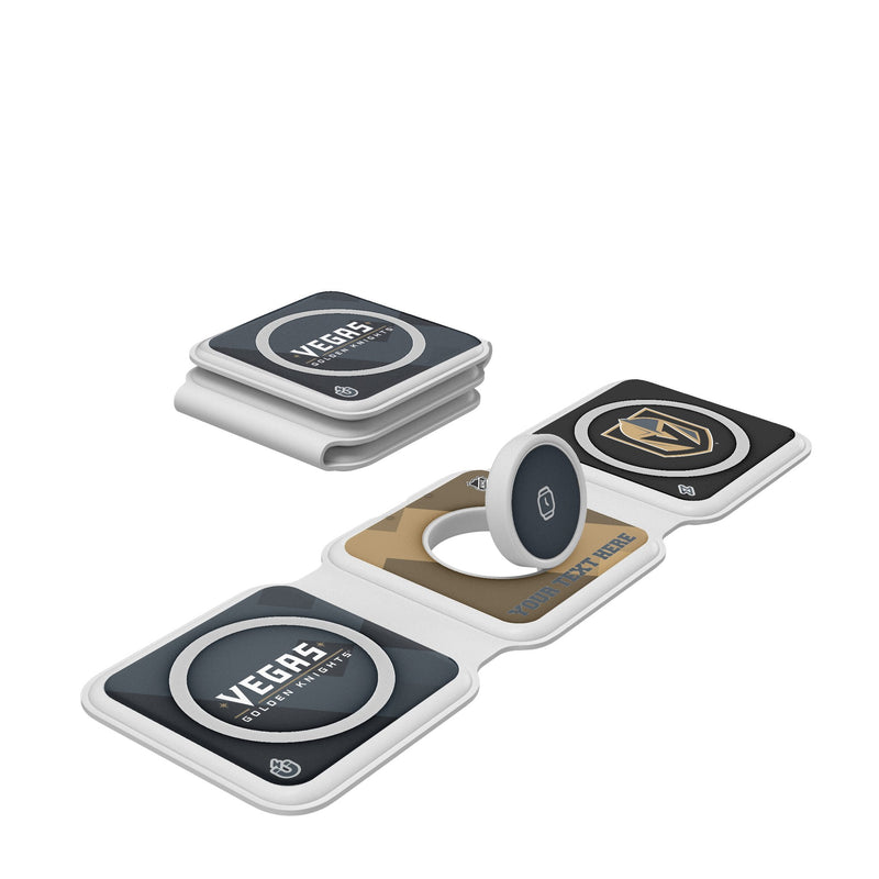 Vegas Golden Knights Personalized Color Block Foldable 3 in 1 Charger