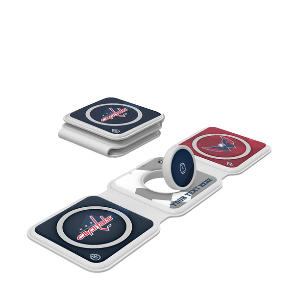Washington Capitals Personalized Color Block Foldable 3 in 1 Charger