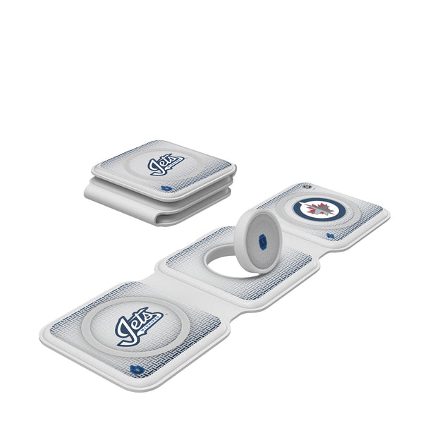 Winnipeg Jets Linen Foldable 3 in 1 Charger