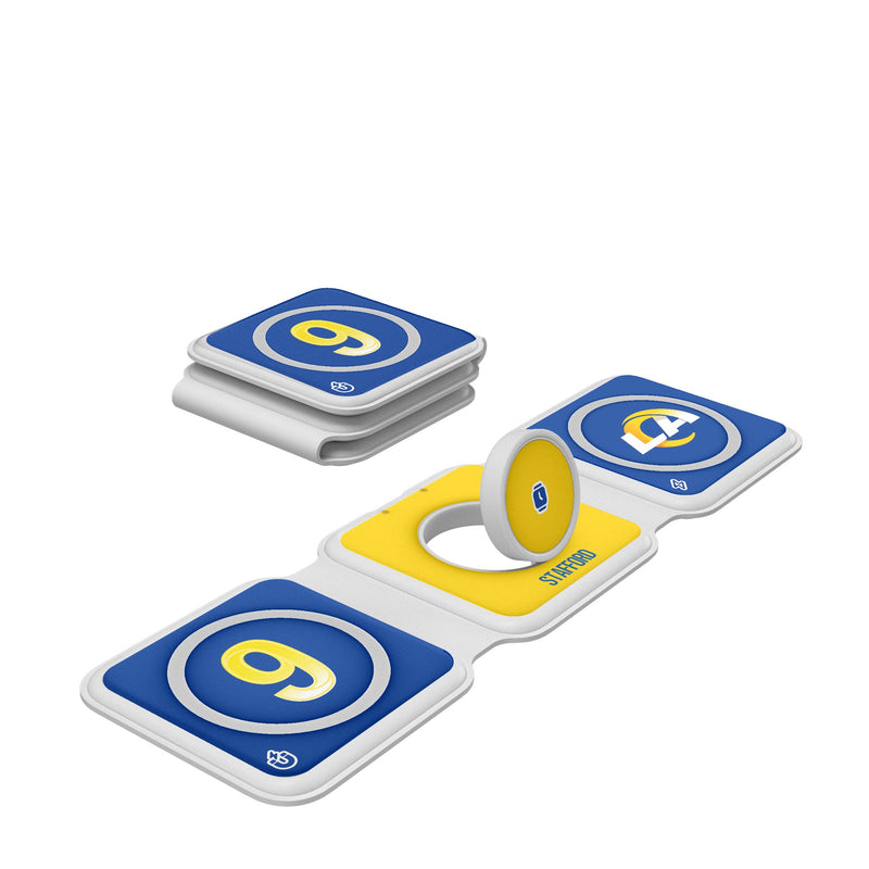Matthew Stafford Los Angeles Rams 9 Ready Foldable 3 in 1 Charger