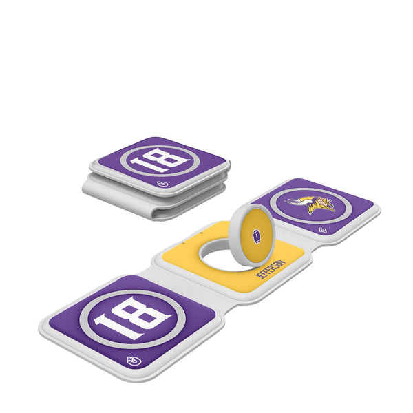 Justin Jefferson Minnesota Vikings 18 Ready Foldable 3 in 1 Charger