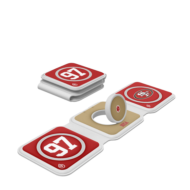 Nick Bosa San Francisco 49ers 97 Ready Foldable 3 in 1 Charger