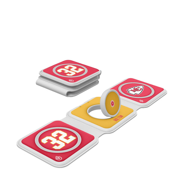 Nick Bolton Kansas City Chiefs 32 Ready Foldable 3 in 1 Charger