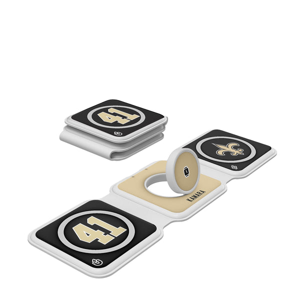 Alvin Kamara New Orleans Saints 41 Ready Foldable 3 in 1 Charger