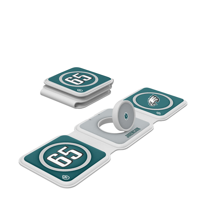 Lane Johnson Philadelphia Eagles 65 Ready Foldable 3 in 1 Charger