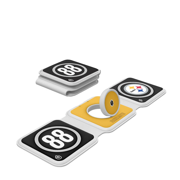 Pat Freiermuth Pittsburgh Steelers 88 Ready Foldable 3 in 1 Charger