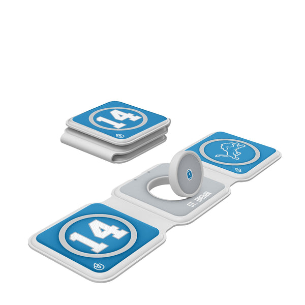 Amon-Ra St. Brown Detroit Lions 14 Ready Foldable 3 in 1 Charger