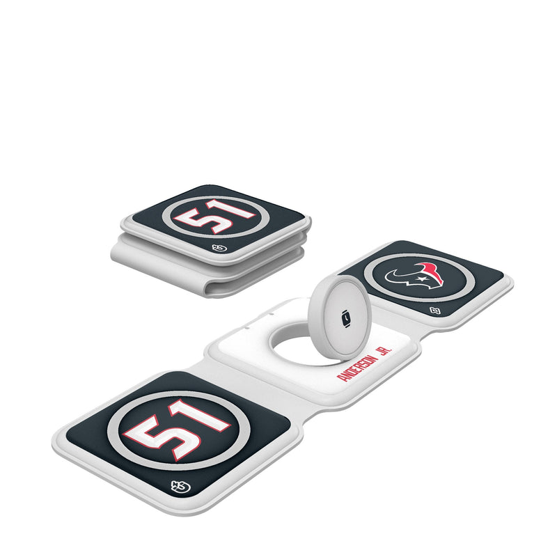 Will Anderson Jr. Houston Texans 51 Ready Foldable 3 in 1 Charger