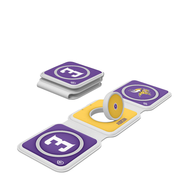 Jordan Addison Minnesota Vikings 3 Ready Foldable 3 in 1 Charger