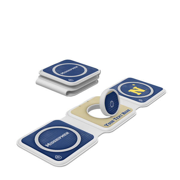 United State Naval Academy Midshipmen Personalized Hatch Foldable 3 in 1 Charger