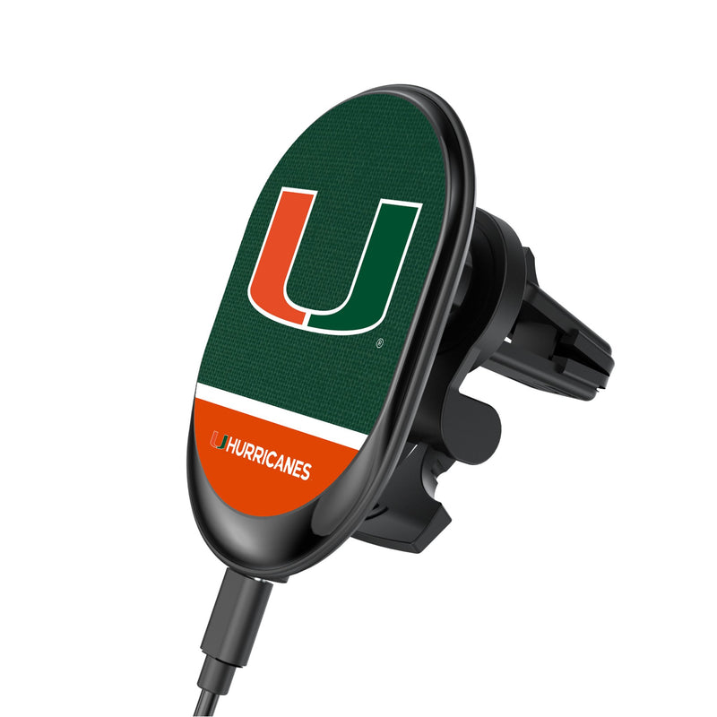 University of Miami Hurricanes Endzone Solid Wireless Mag Car Charger