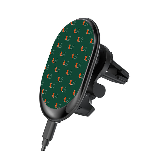 University of Miami Hurricanes Fashion Pattern Wireless Mag Car Charger