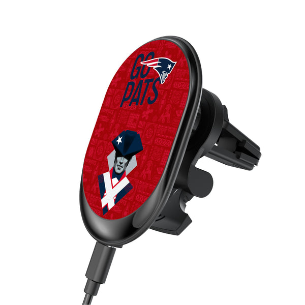 New England Patriots 2024 Illustrated Limited Edition Wireless Car Charger