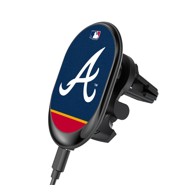 Atlanta Braves Endzone Solid Wireless Mag Car Charger