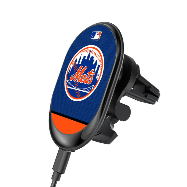 New York Mets Endzone Solid Wireless Mag Car Charger