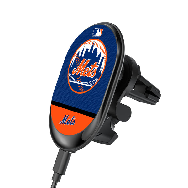 New York Mets Endzone Solid Wireless Mag Car Charger