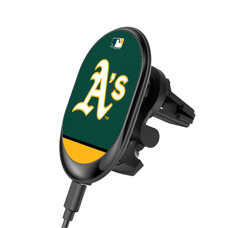 Oakland Athletics Endzone Solid Wireless Mag Car Charger