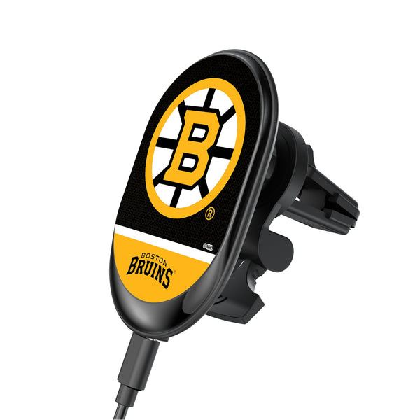 Boston Bruins Endzone Solid Wireless Mag Car Charger